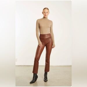 SPRWMN Leather Crop Flare- Whiskey